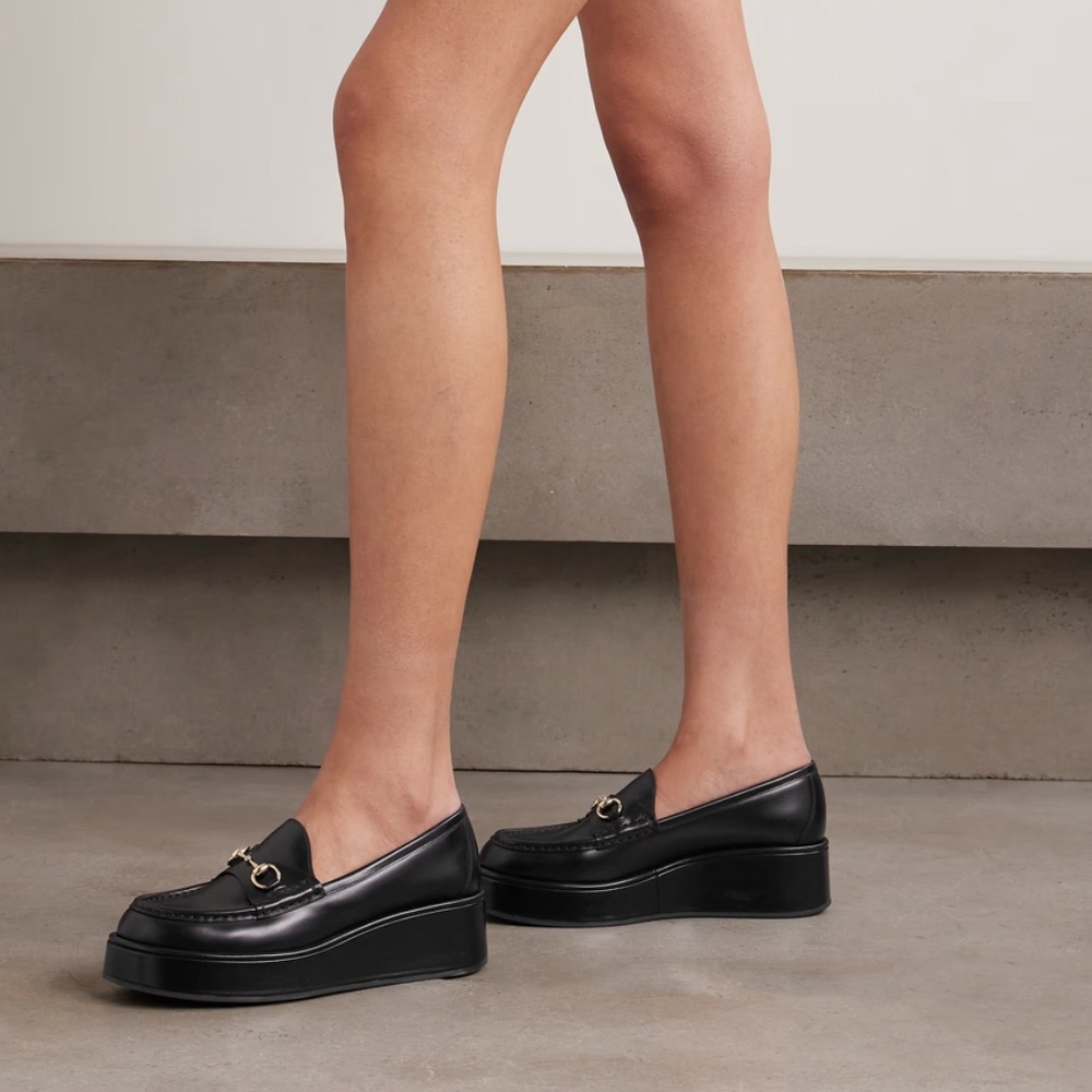 Gucci Ilde Horsebit Flatform leather platform Loafer RETAIL 1,300 - Picture 3 of 15